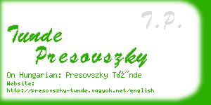 tunde presovszky business card